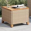 vidaXL Tuintafel 45x45x37 cm poly rattan en acaciahout beige