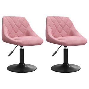 vidaXL Eetkamerstoelen draaibaar 2 st fluweel roze