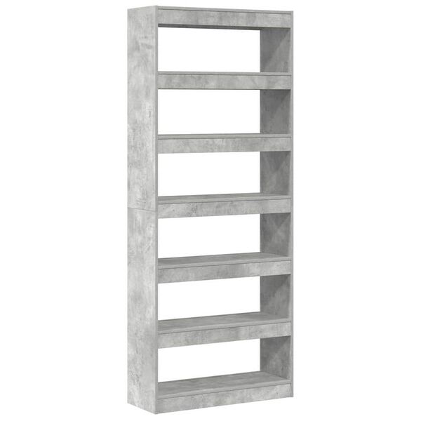 vidaXL Boekenkast met plank Beton Grijs 80 x 30 x 198 cm Bewerkt hout