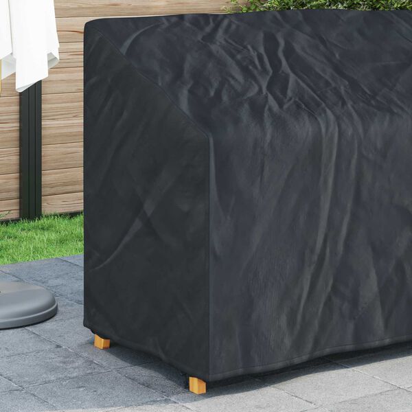 vidaXL Tuinbankhoes Zwart 134 x 70 x 65 / 94 cm 210D stof