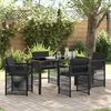 vidaXL Tuin eettafelset 5 pcs Zwart poly rattan