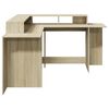 vidaXL Bureau met LED-verlichting 152x152x91 cm hout sonoma eikenkleur