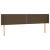 vidaXL Hoofdbord met randen 183x16x78/88 cm stof donkerbruin