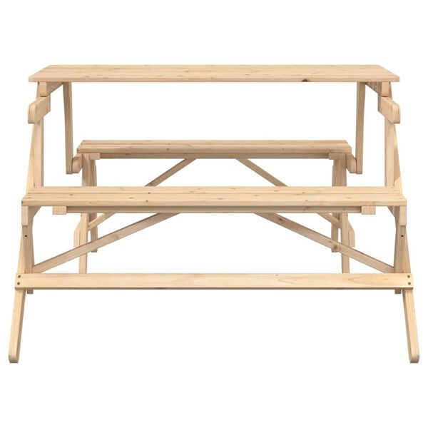 vidaXL Picknicktafel met banken 2-in-1 ombouwbaar massief vurenhout
