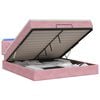 vidaXL Ottoman Bed met Matrassen en LED Roze 160 x 200 cm fluweel