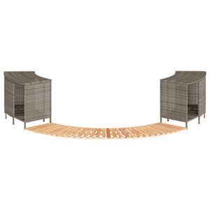 vidaXL Hottub-ombouw poly rattan massief acaciahout grijs