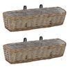 vidaXL Balkonbakken 2 st 60 cm wicker met PE-voering
