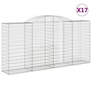 vidaXL Schanskorven 17 st gewelfd 300x50x140/160 cm ijzer