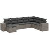 vidaXL 8-delige Loungeset met kussens poly rattan grijs
