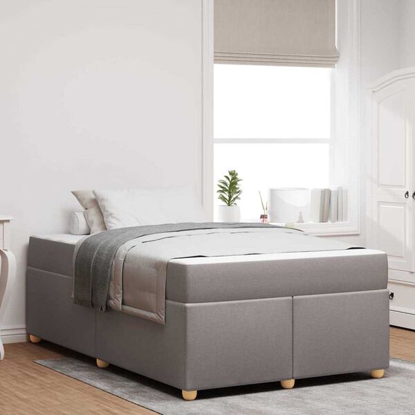 vidaXL Bedframe met matras Taupe 120 x 200 cm Stof