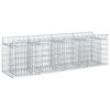 vidaXL Gabion Verhoogd Bed Zilver 200 x 50 x 60 cm