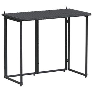 vidaXL Tuintafel inklapbaar 90x51x75 cm poly rattan zwart