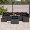 vidaXL Tuin Sofa Set met opslag 8 pcs Zwart Poly riet