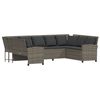 vidaXL Tuinbank met kussens poly rattan grijs