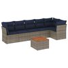 vidaXL 7-delige Loungeset met kussens poly rattan grijs