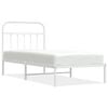 vidaXL Bedframe met hoofdbord metaal wit 90x200 cm
