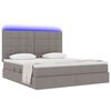 vidaXL Opbergbed met LED met matras Taupe 180 x 200 cm Polyester