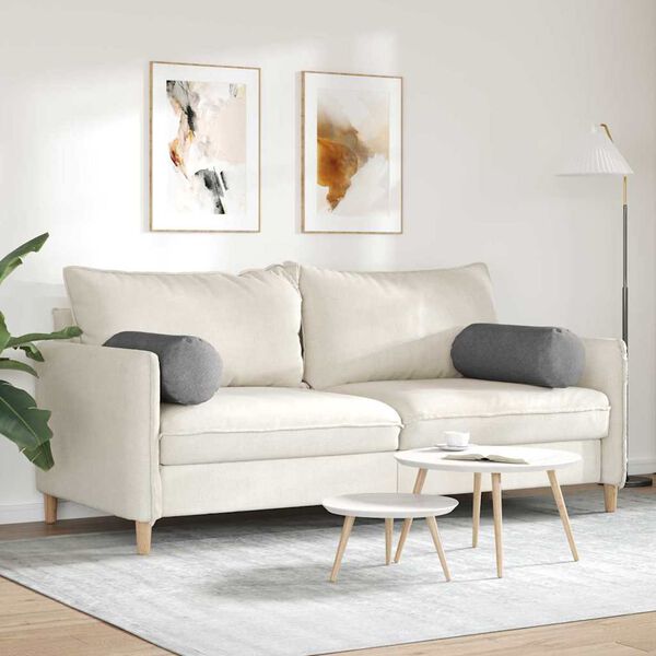 vidaXL Bolster Kussens 2 stuks Donkergrijs Ø 25 x 70 cm Cordstof