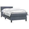 vidaXL Boxspring met matras fluweel donkergrijs 90x220 cm