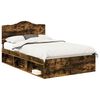 vidaXL Bedframe Gerookt eiken 120 x 190 cm Massief grenenhout