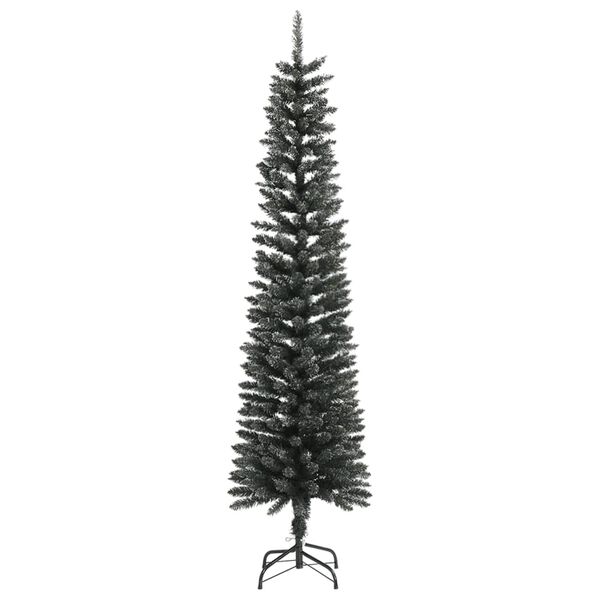 vidaXL Kunstkerstboom met standaard smal 210 cm PVC groen