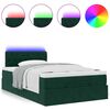 vidaXL Bed poef met matras en LED's 120x190 cm fluweel donkergroen