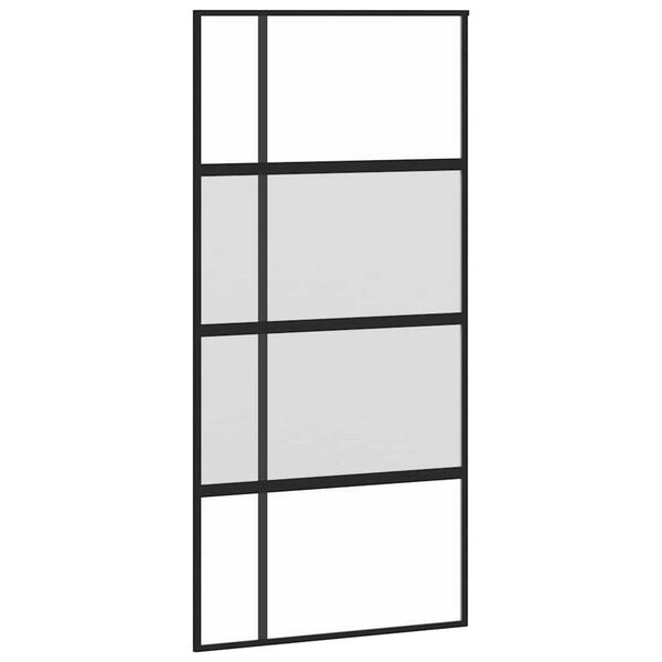 vidaXL Schuifdeur met beslag 102,5x205 cm gehard glas en aluminium