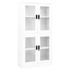 vidaXL Kantoorkast 90x40x180 cm staal en gehard glas wit