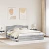vidaXL Bedframe met lade Grijs Sonoma 200 x 200 cm Ingenieurshout