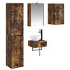 vidaXL Badkamermeubelset 5 pcs Gerookt eiken Bewerkt hout en glas