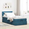 vidaXL Ottoman bed met matras 100x200 cm fluweel donkerblauw