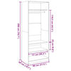vidaXL Kledingkast 80x50x200 cm bewerkt hout grijs sonoma eikenkleur