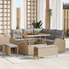 vidaXL Tuin Sofa Set met kussen 8 pcs Beige Poly riet