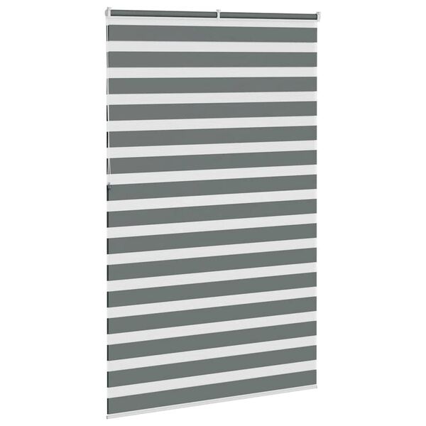 vidaXL Zebra rolgordijn 150x230 cm stofbreedte 145,9 cm donkergrijs