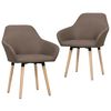 vidaXL Eetkamerstoelen 2 st stof bruin