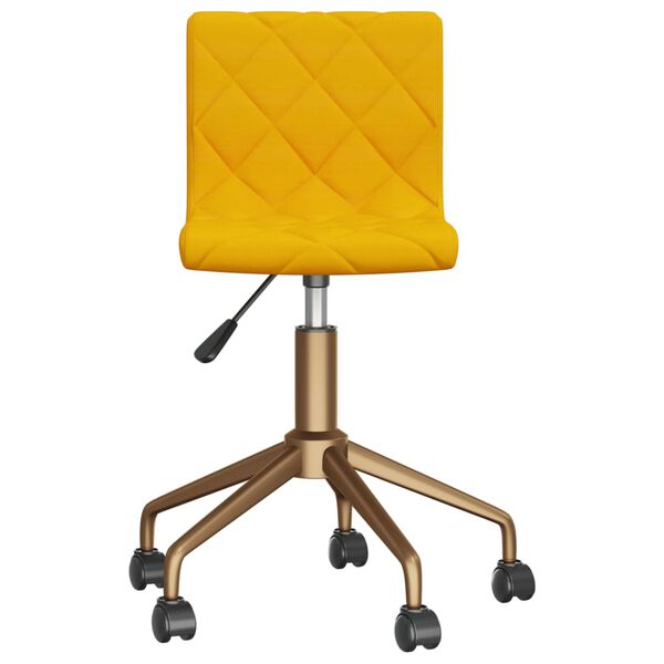 vidaXL Eetkamerstoelen draaibaar 2 st fluweel mosterdgeel