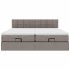vidaXL Ottoman bed met matrassen 200x200cm stof taupe