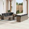 vidaXL Tuin Sofa Set met opslag 11 pcs Grijs Poly riet