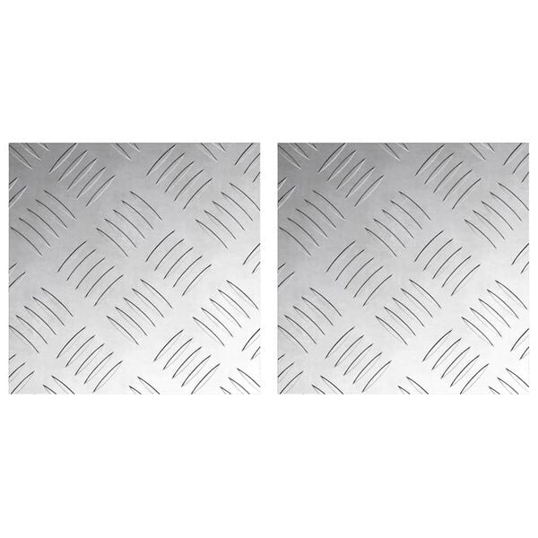 vidaXL Trap Tread Vierkant 2 pcs Zilver 20 x 20 cm Aluminium