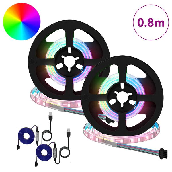 vidaXL LED-strip 4 pcs Zwart en transparant 40 x 0,8 x 0,3 cm