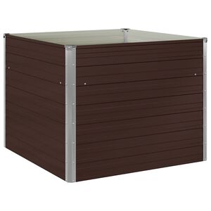 vidaXL Plantenbak verhoogd 100x100x77 cm gegalvaniseerd staal bruin