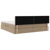 vidaXL Opslag bed met matras Cappuccino 200 x 200 cm Nep Leer