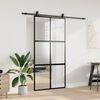 vidaXL Schuifdeur met beslagset 102,5x205 cm gehard glas zwart