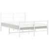 vidaXL Bedframe met hoofd- en voeteneinde&nbsp;metaal wit 140x200 cm