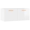 vidaXL Wandkast 80x35x36,5 cm bewerkt hout hoogglans wit