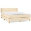 vidaXL Boxspring met matras stof cr&egrave;mekleurig 140x190 cm