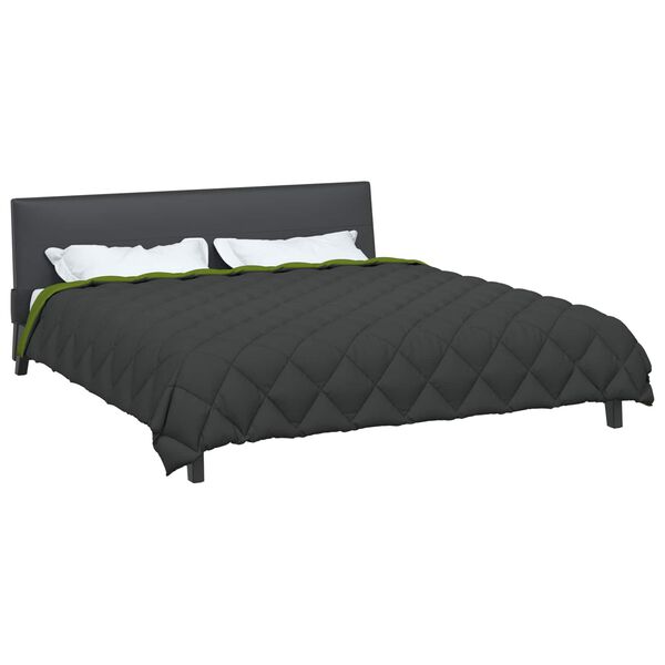 vidaXL Winter Dekbed Groen en Antraciet 220 x 200 cm Microfiber