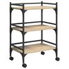 vidaXL Keuken Trolley Sonoma Eiken 50 x 35 x 75,5 cm Bewerkt hout