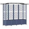 vidaXL Verhoogd Bed met Trellis en Dak Grijs 204 x 40 x 138 cm PP