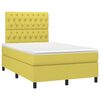 vidaXL Boxspring met matras en LED stof groen 120x200 cm